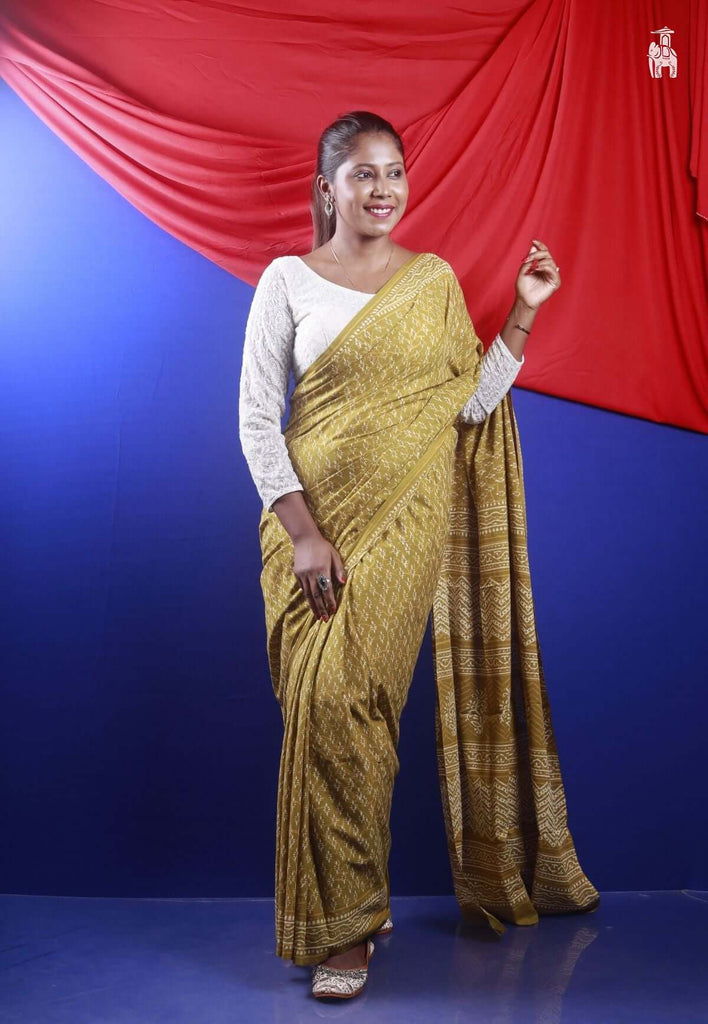 Husk Mulmul Cotton Saree