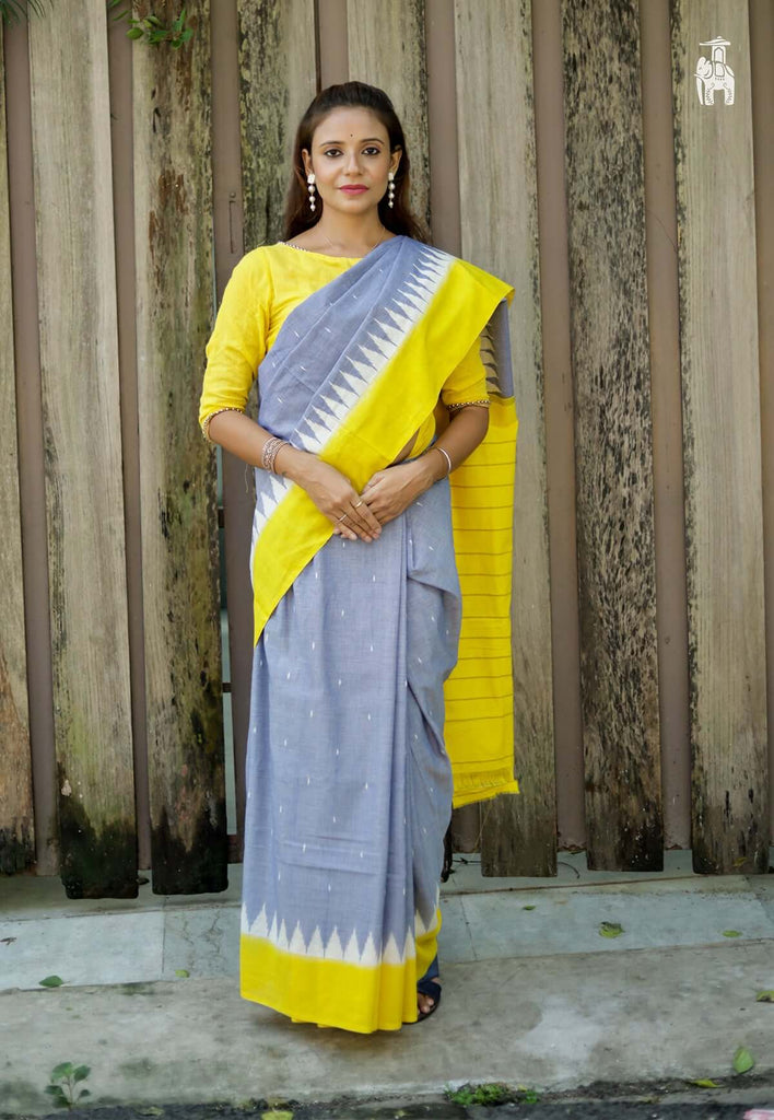 Grey Telia Cotton Saree