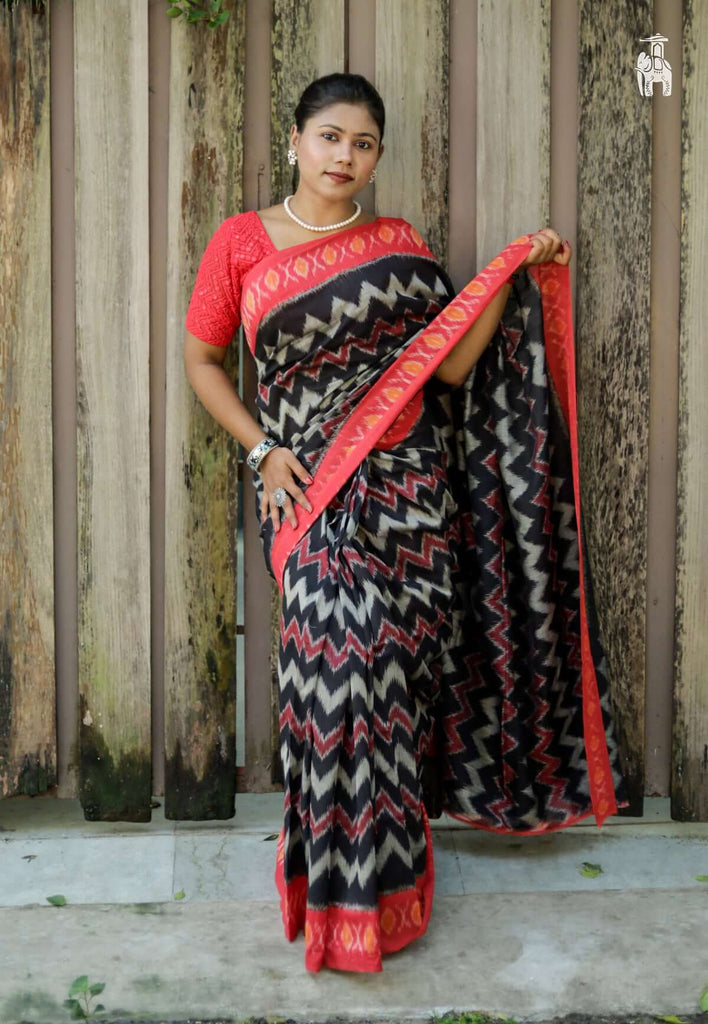 Black Telia Cotton Saree 