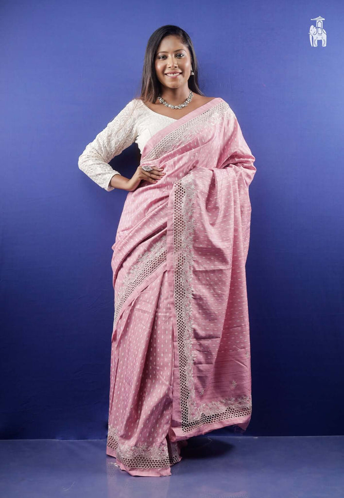  Pink Embroidery Saree