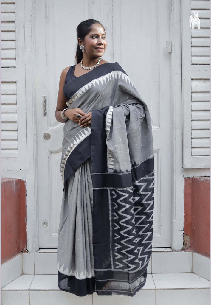 Grey Telia Cotton Saree