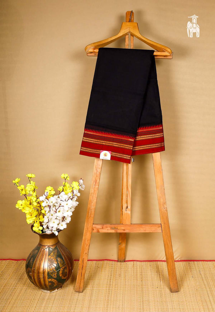 Black Narayanpet Cotton Saree