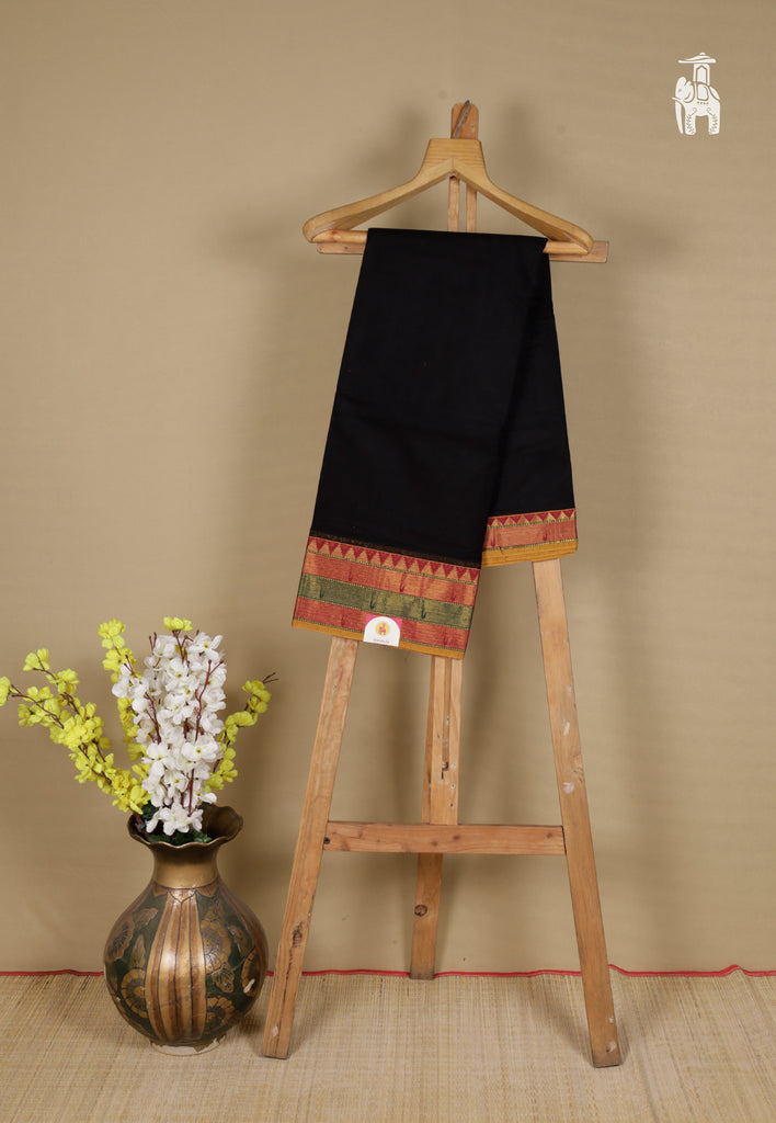  Black Narayanpet Cotton Saree