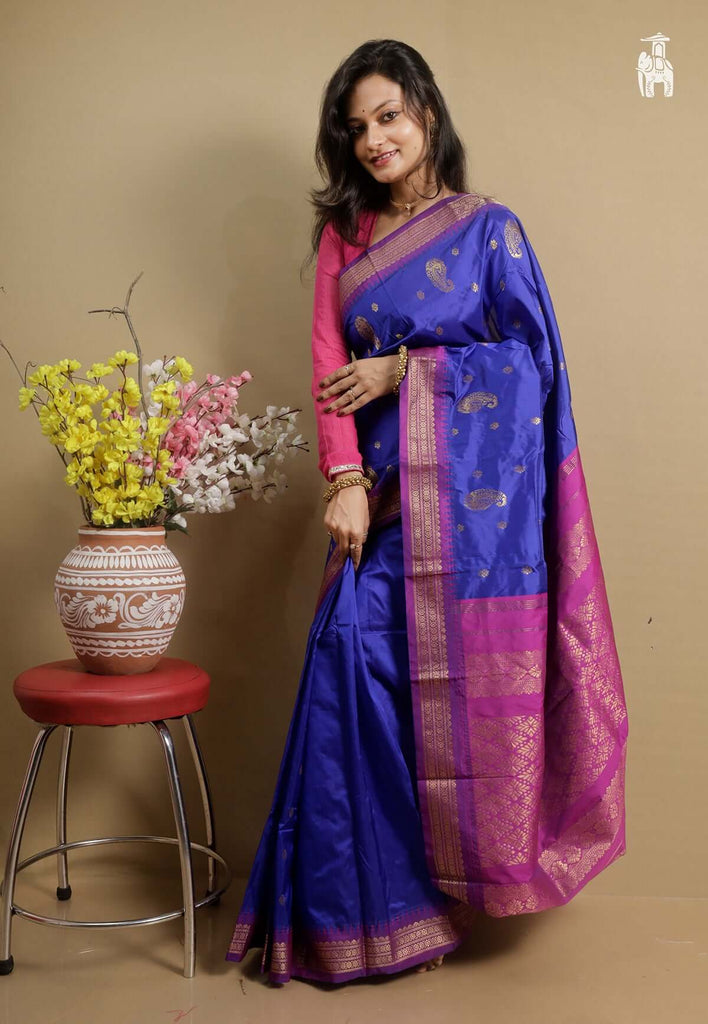  Blue Kanjivaram Silk Saree 