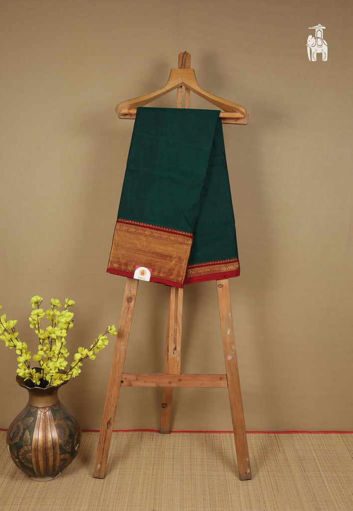 Bottle Green Narayanpet Cotton Saree