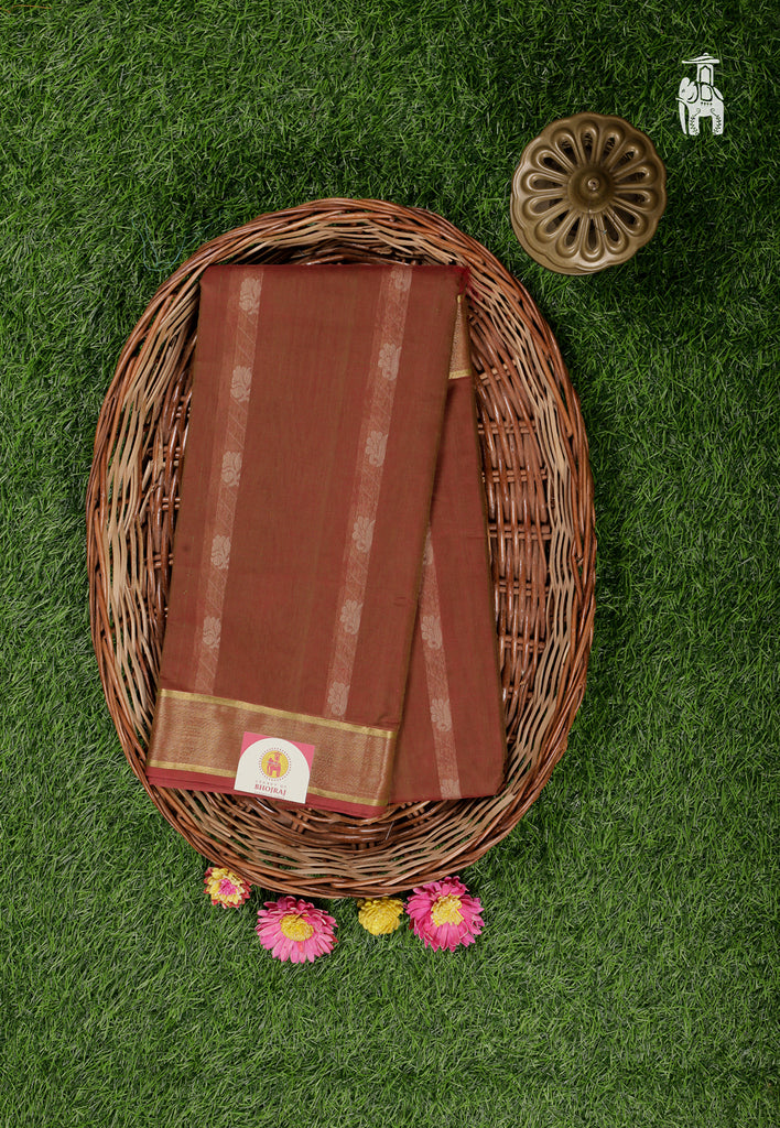 Brown Maheshwari Cotton Saree