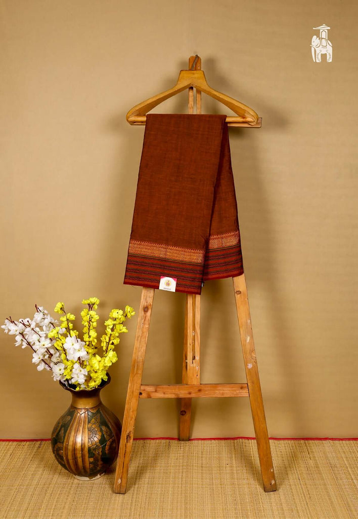 Brown Narayanpet Cotton Saris