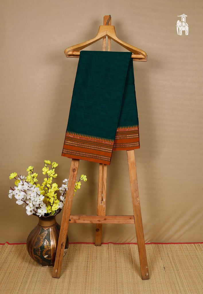 Dark Green Narayanpet Cotton Saree