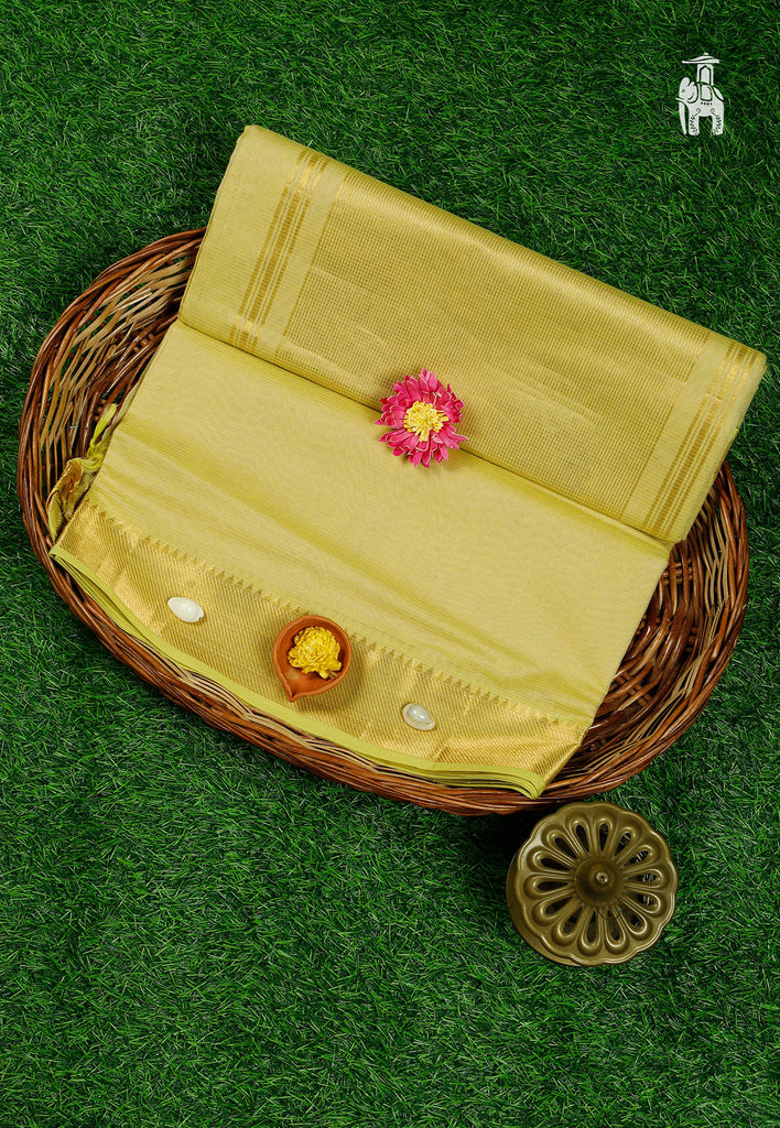 Golden Yellow Mangalgiri Cotton Saree