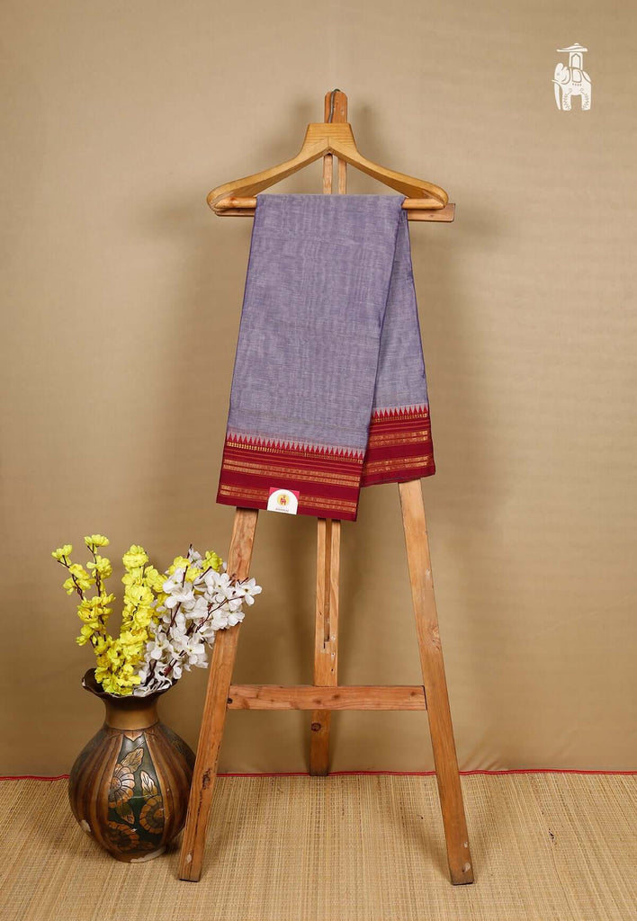 Grey Narayanpet Cotton Saree