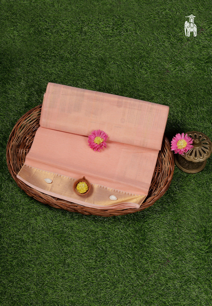 Light Pink Mangalgiri Cotton Saree