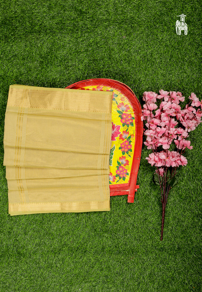 Light Yellow Mangalgiri Cotton Saree