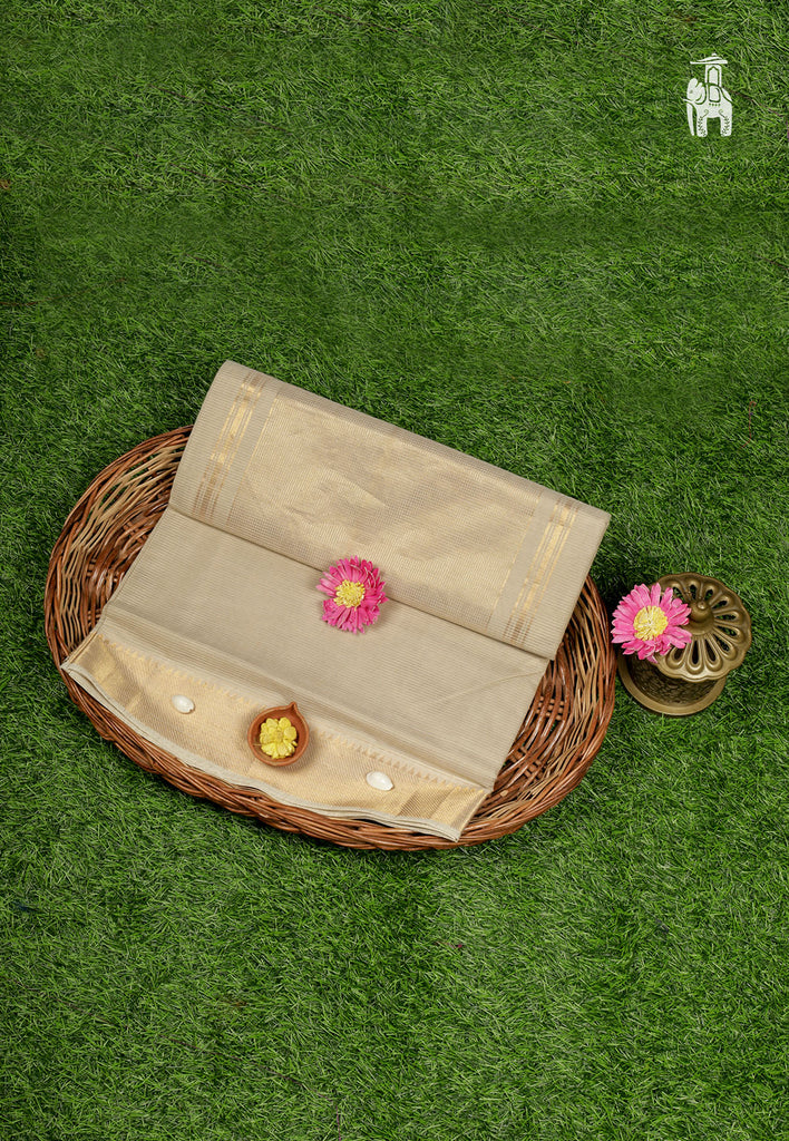 Light beige Mangalgiri Cotton Saree