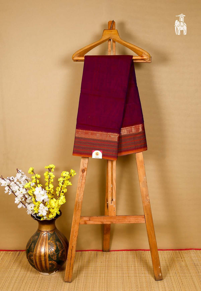 Maroon Narayanpet Cotton Saree