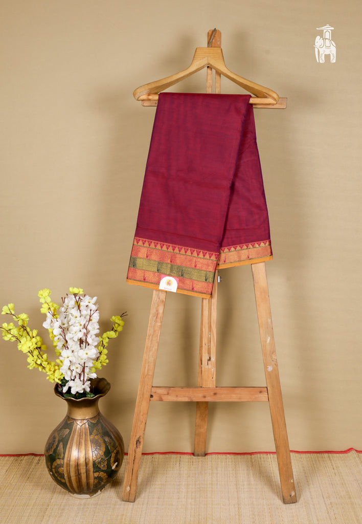 Maroon Narayanpet Cotton Saree