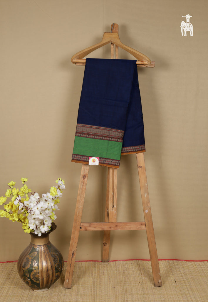 Midnight Blue Narayanpet Cotton Saree