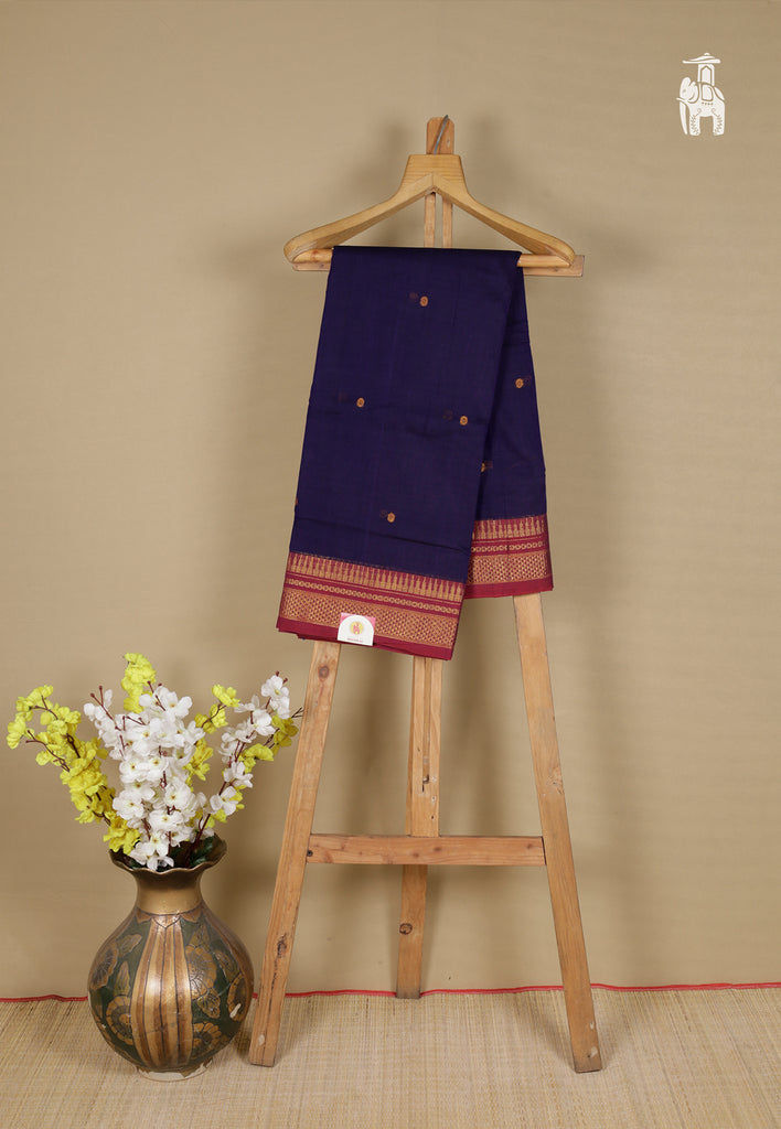 Midnight Blue Narayanpet Cotton Saree