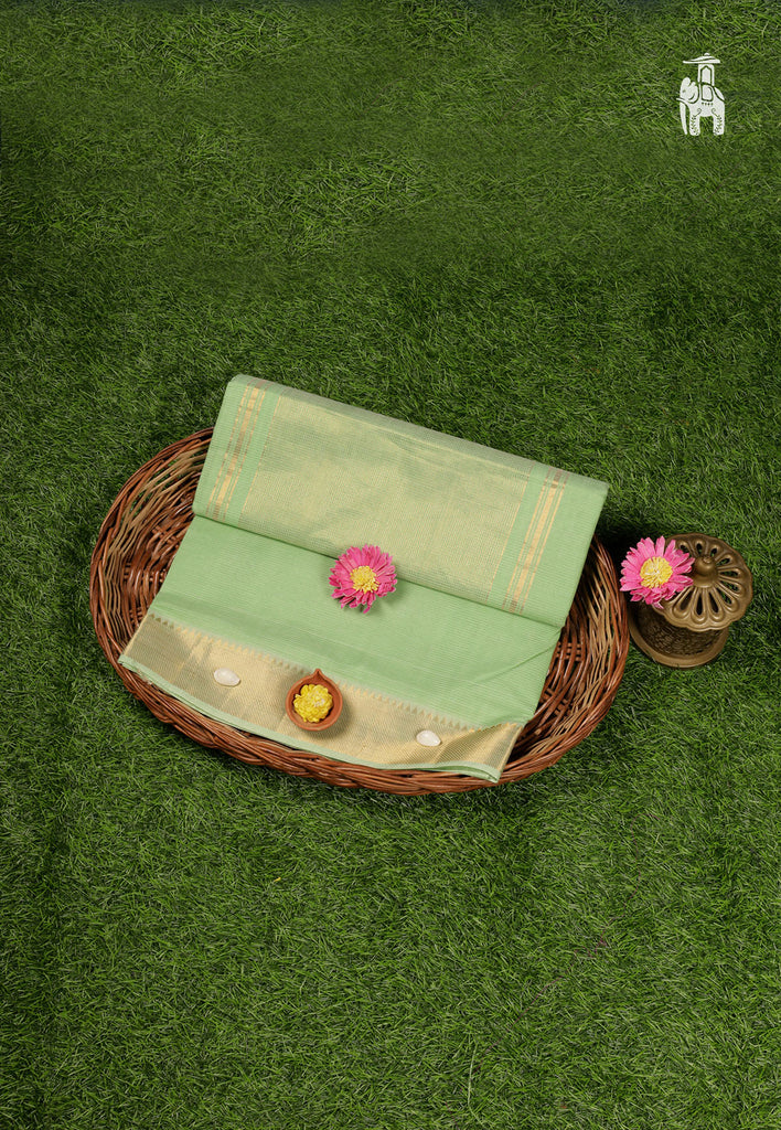 Mint Green Mangalgiri Cotton Saree