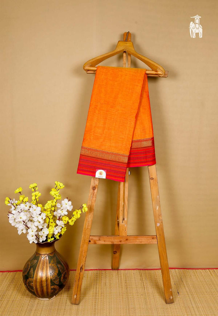 Orange Narayanpet Cotton Saree