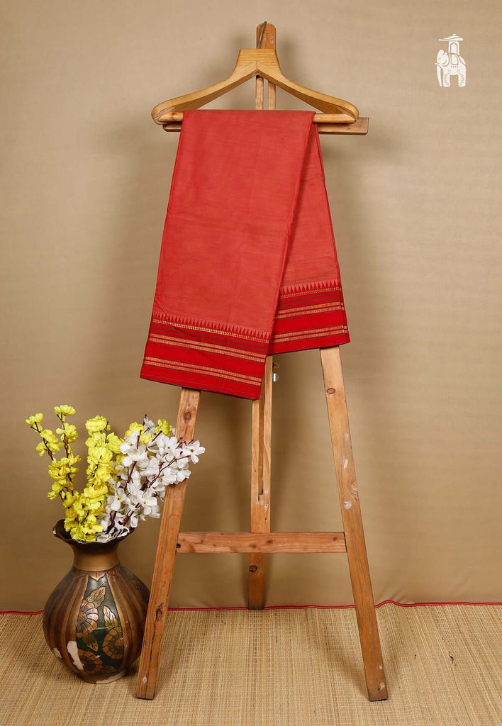 Persian Red Narayanpet Cotton Saree