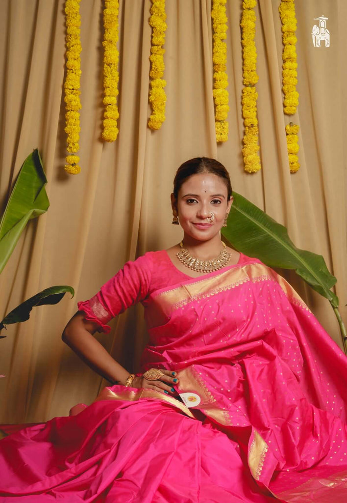 Pink Kanjivaram Silk Saree