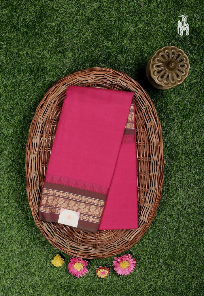 Pink Maheshwari Cotton Saree