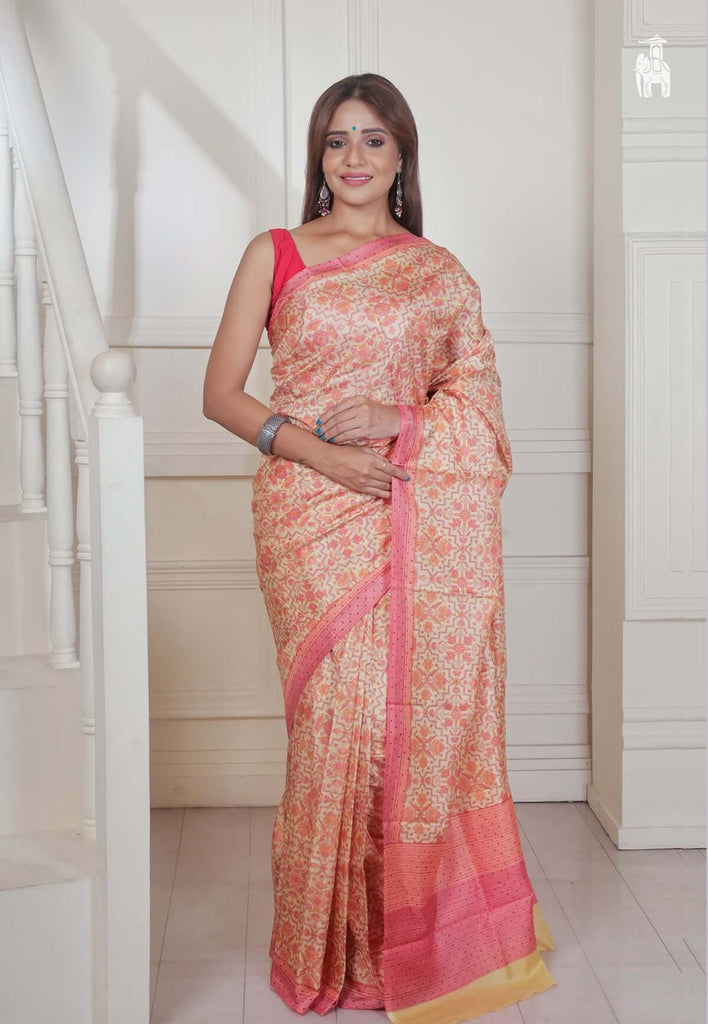 Pink Mysore Silk Saree