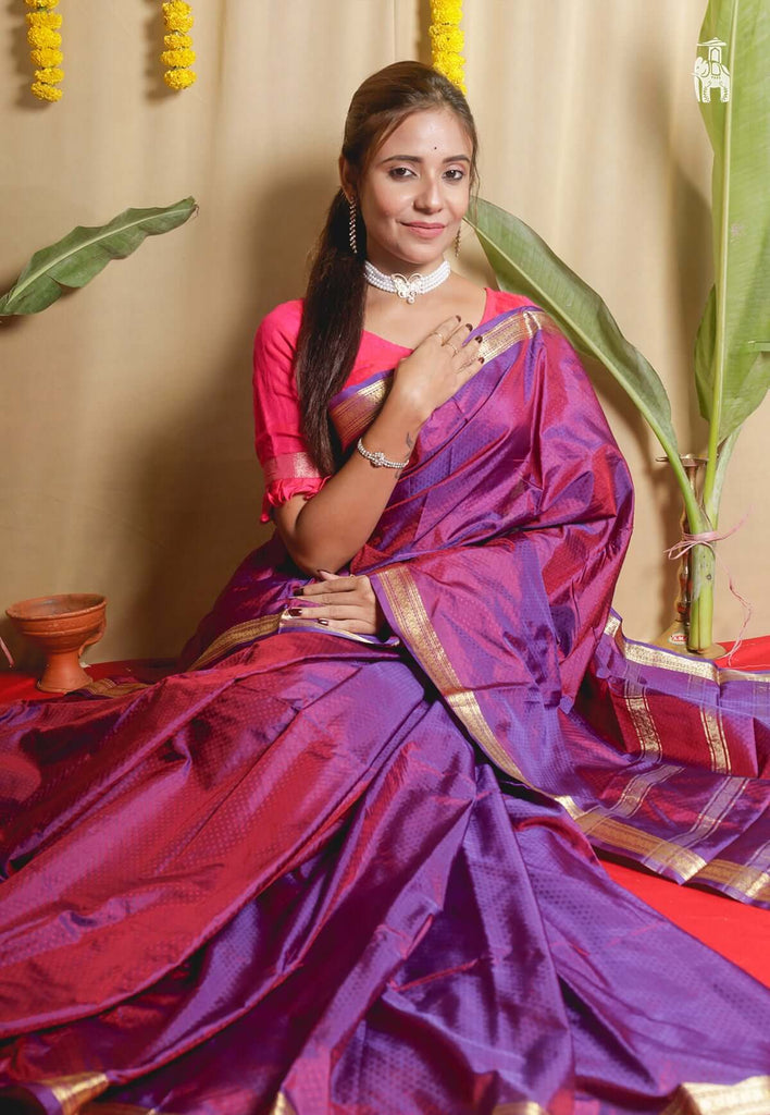 Purple Kanjivaram Silk Saree