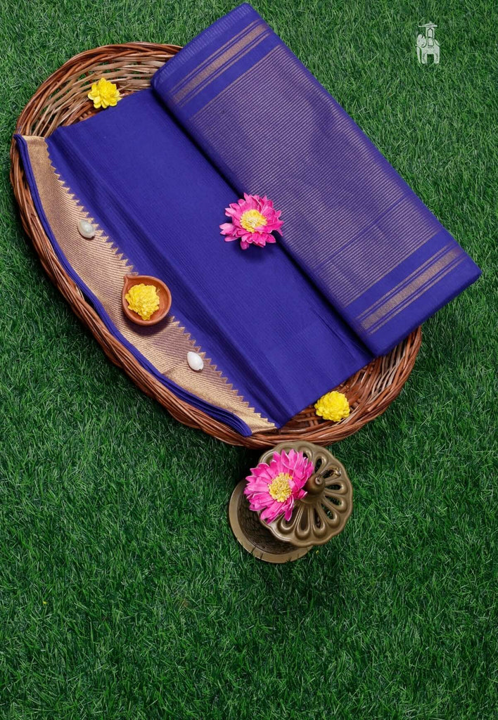 Royal Blue Mangalgiri Cotton Saree