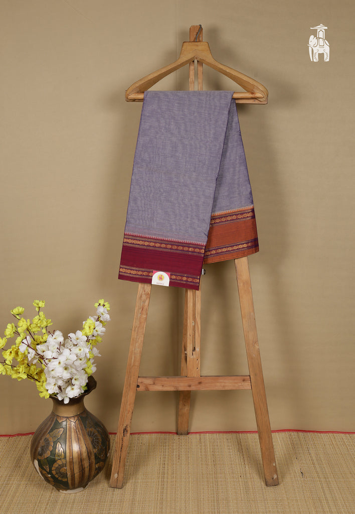 Smokey Grey Narayanpet Cotton Saree