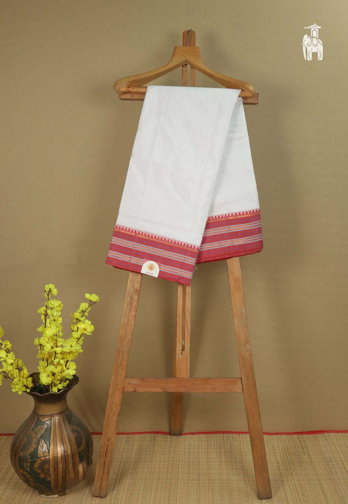 White Narayanpet Cotton Saree